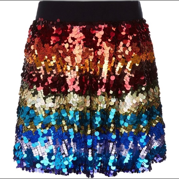Alice + Olivia Rainbow Sequin Skirt - Picture 2 of 5
